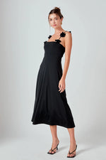 Rosette Shoulder Maxi Dress