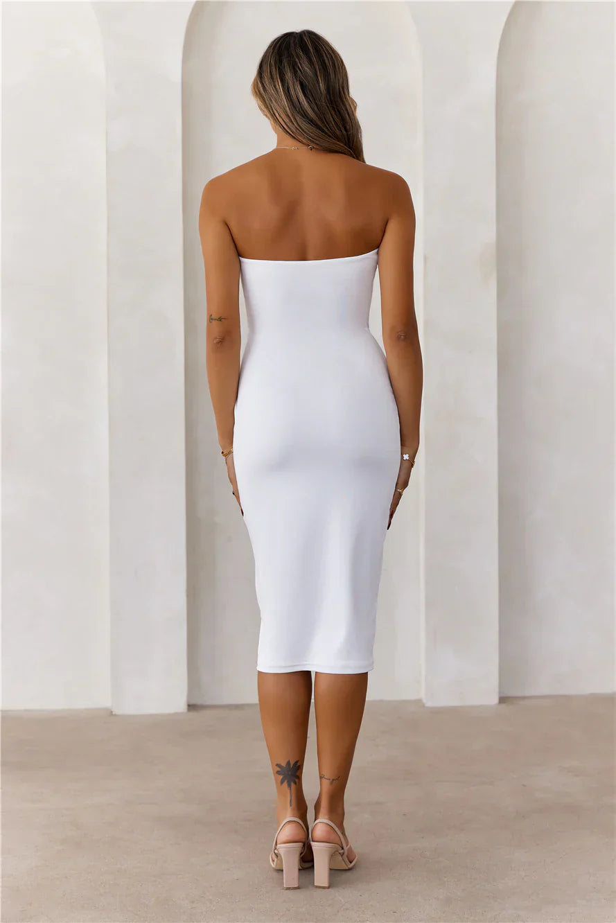 BASEUltimate Strapless Bodycon Midi Dress White