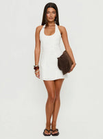 Silver Springs Halter Ruched Mini Dress White