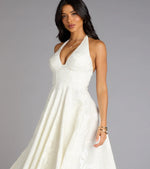 Ellen Lace-Up Halter A-Line Midi Formal Dress