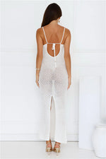 Ocean Breeze Knit Maxi Dress White