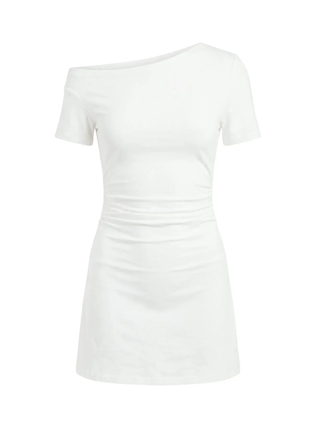 Avriana Off Shoulder T-Shirt Mini Dress White