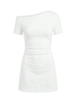 Avriana Off Shoulder T-Shirt Mini Dress White