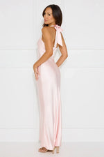 Ambiance Of The Night Halter Satin Maxi Dress