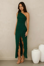 Neon Nectar One Shoulder Mesh Maxi Dress