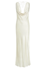Angelique Satin Cowl Back Maxi Dress - Ivory