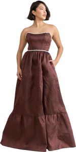 Ellapink Luxe Jacquard Dress | Made To Order