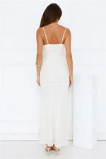 Love Wild Sequin Maxi Dress White