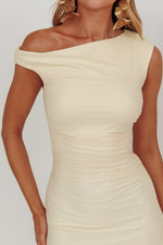 Moonlit Magic Asymmetric Neckline Maxi Dress Light Yellow