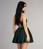 All Eyes On You Lace-Up Skater Dress