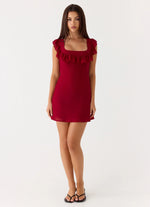 Malina Mini Dress - Deep Red