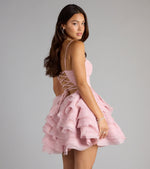 Eden Lace-Up Layered Skater Dress