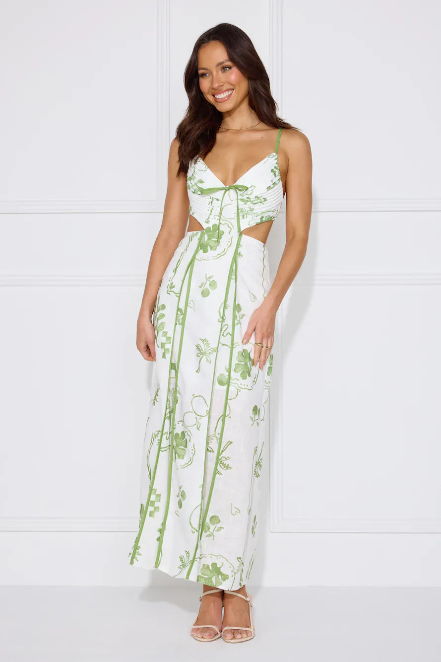 Summer Garden Maxi Dress Green