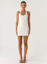 Gloves Up Halter Mini Dress - White