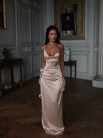 Abella Satin Maxi Dress Ivory