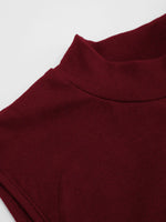 High Neck Ruched Knotted Mini Dress