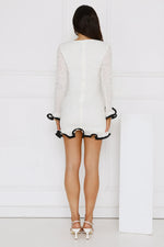 Luxury Lookbook Long Sleeve Mini Dress Off White