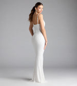 Kaylie V-Neck Bodycon Sequin Bead Formal Dress