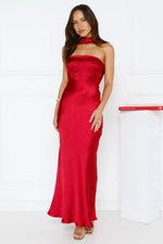 Precious Pearl Satin Maxi Dress