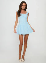 Esrie Broderie Mini Dress Blue