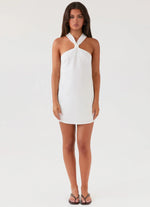 Keira Linen Mini Dress - White