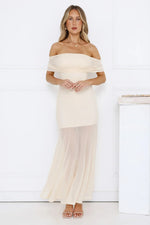 Lumière Off Shoulder Mesh Maxi Dress