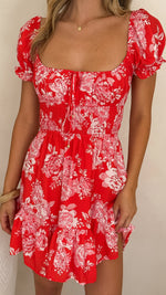 Kori Mini Dress - Red Floral