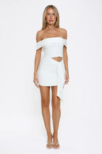 Secret Affair Off Shoulder Mini Dress White