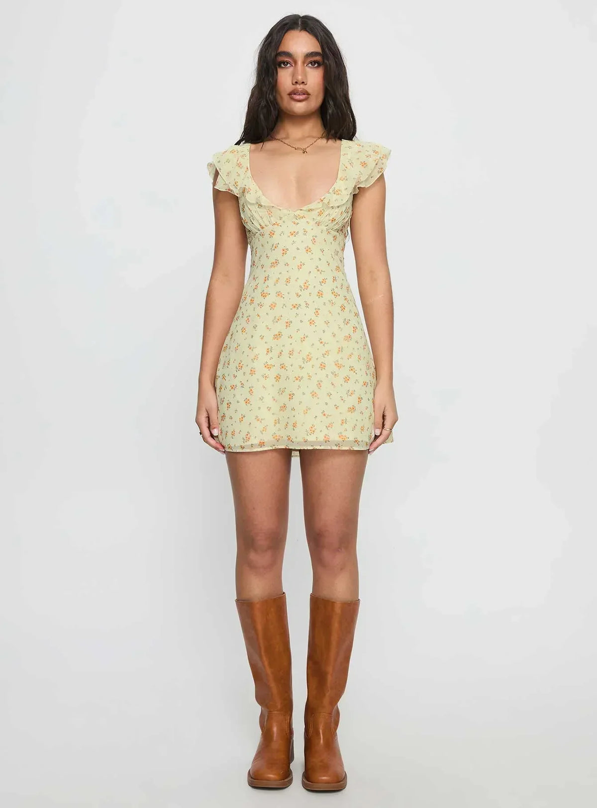 I Guess So Mini Dress Yellow Multi