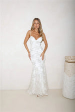 On The Silver Screen Sequin Maxi Dress Off White