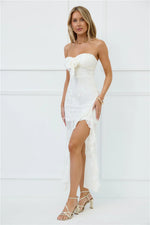 Pretty Moods Only Strapless Maxi Dress White
