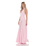 Halter Drop Waist Maxi Dress in Pink