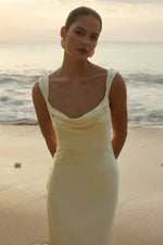 Margot Cowl Neck Satin Maxi Dress