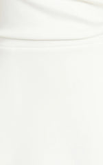 Macy Midi Dress High Neck A Line Dress in Off White