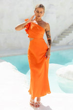 In These Moments One Shoulder Maxi Dress Orange
