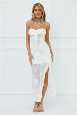 Pretty Moods Only Strapless Maxi Dress White