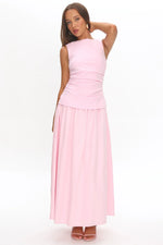 Keeeva Boatneck Maxi Dress Pink