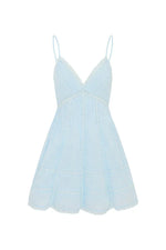 Docila Cotton Mini Dress - BLUE