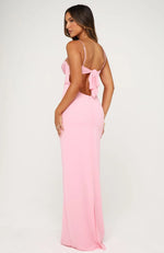 Motel Mermaid Beaded Maxi Dress Candy Pink