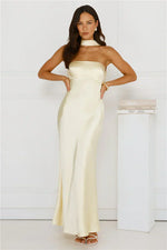 Precious Pearl Satin Maxi Dress