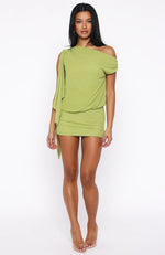 Sicilian Dreams Mini Dress Chartreuse