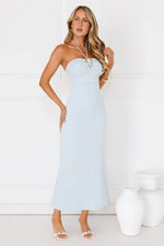 Minimalist Luxe Halter Midi Dress