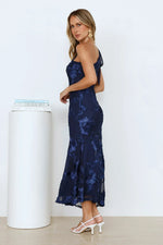 Glossy Girl One Shoulder Mesh Maxi Dress