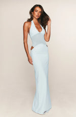 No Notes Needed Halter Maxi Dress Baby Blue