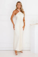 Luxora Lady Halter Satin Maxi Dress