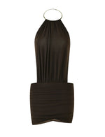 Evanna Mini Dress - Brown : Chocolate