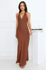 Polished Edge Halter Maxi Dress