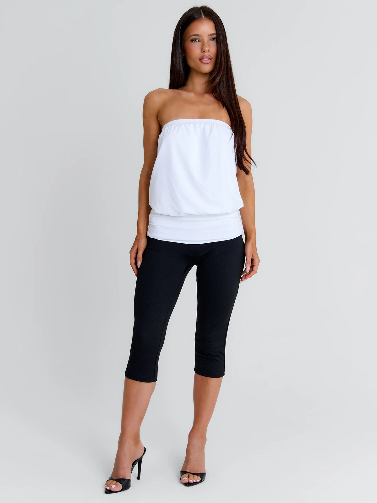Eviene Capri Jumpsuit White/Black