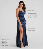 Marissa Formal Satin Cowl Neck Dress