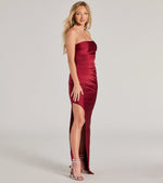 Anisley Strapless High Slit Column Formal Dress
